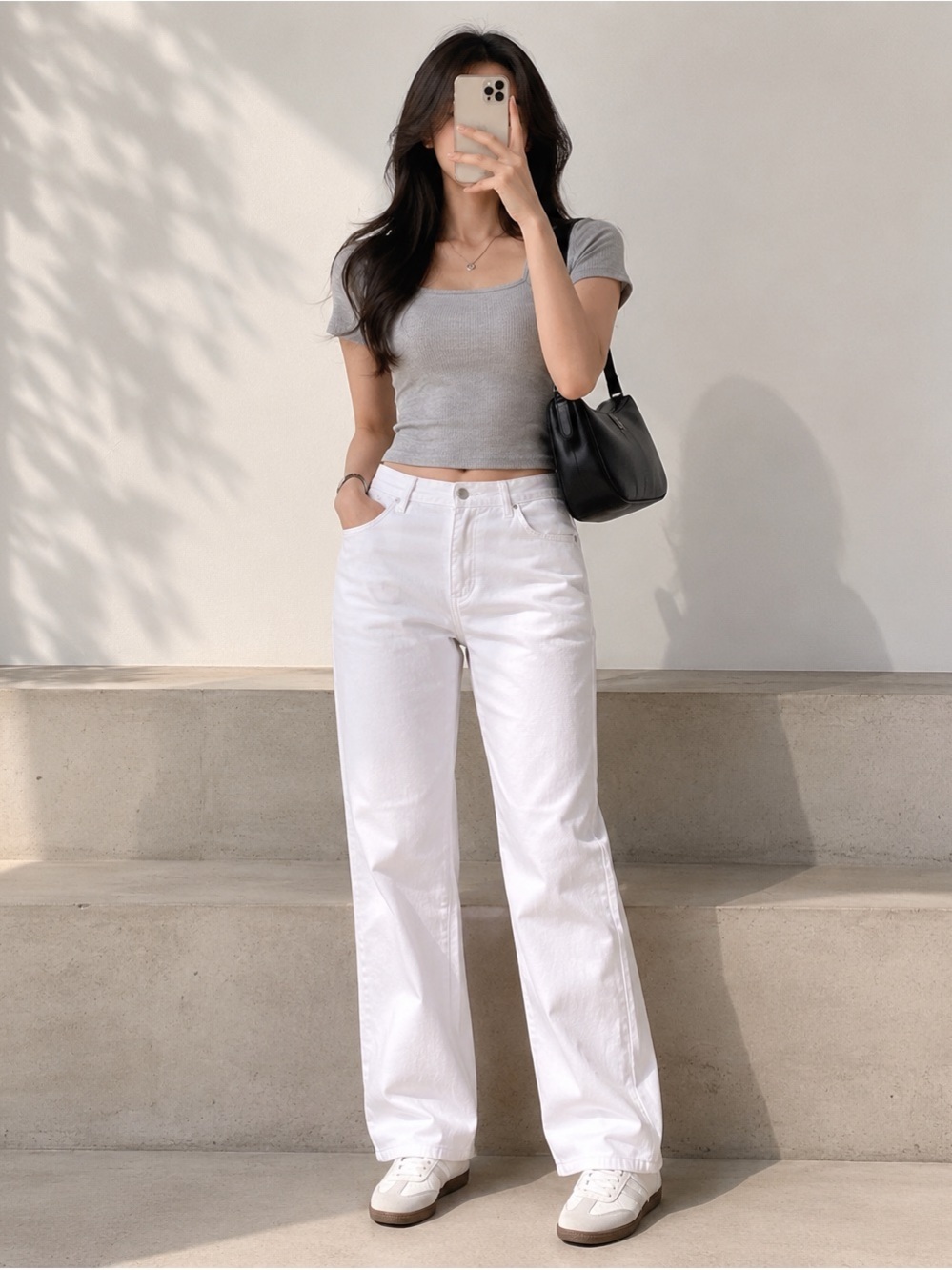 Gloria Vandenberg High-Rise Wide Leg Jeans in White